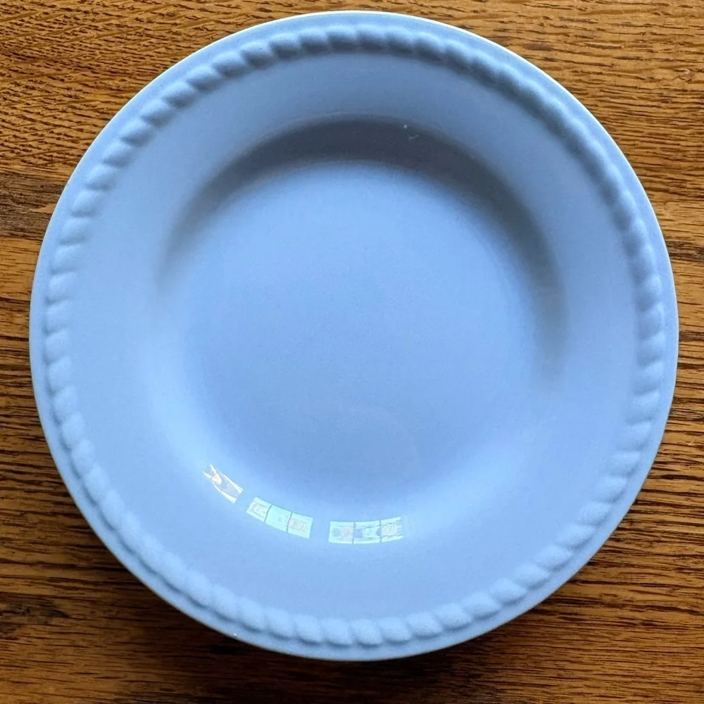 Homer Laughlin Kraft Blue set of 6 small plates- made in USA- 1940’s-1950’s!